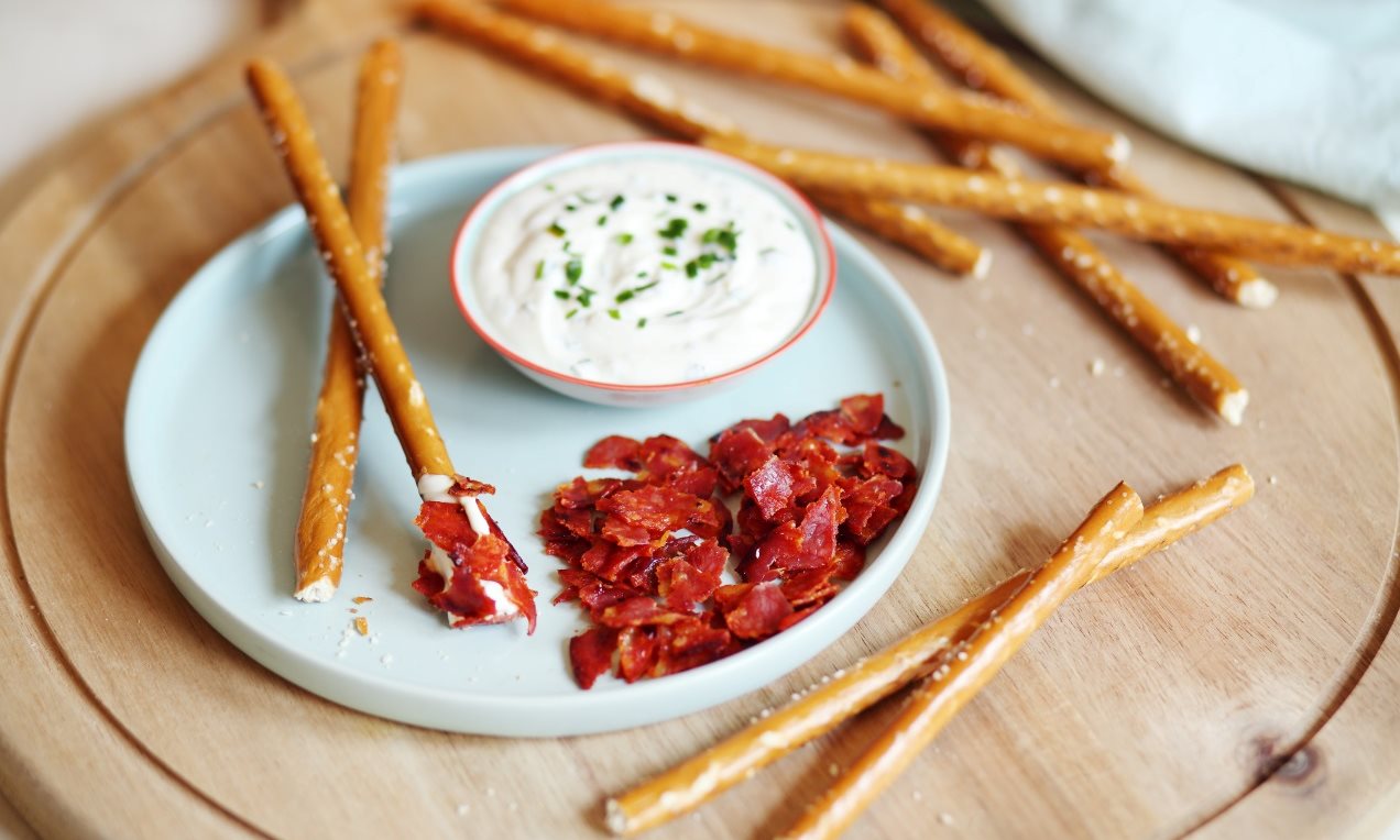 Branchettes, fromage frais et chips de chorizo